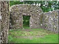 J5144 : The nave and west doorway of the ruined church at Struell Wells by Eric Jones
