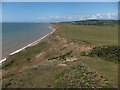 SZ4380 : Brighstone Bay from Barnes High; an area of landslip by David Smith