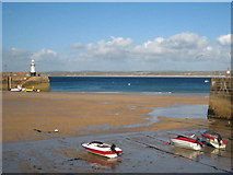 SW5140 : Boats in St Ives harbour at low tide by Rod Allday