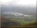 Derwent Water and Keswick seen from the path to Skiddaw