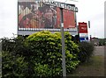 Advertising hoarding on the corner of Millfield and Samuel Street