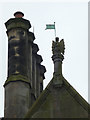 Winged figure and chimneys, Greaves Park, Lancaster