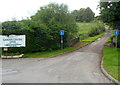 Farm access road viewed from Brooklands Garden Centre near Raglan