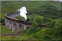 NM9081 : The Jacobite crosses Glenfinnan viaduct by Ian Taylor