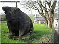 SX8353 : Black wooden pig, Capton Green by Robin Stott