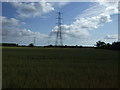 Farmland and pylons near Stannington Station