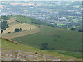Part of Abergavenny viewed from the Sugar Loaf summit