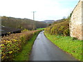 Lane to Cwm Farm passes Rudry Mill Farm