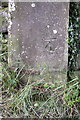 Benchmark on gatepost at entrance to Riddings, Dame Lane