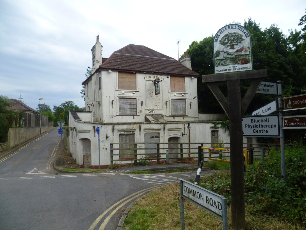 Blue Bell Hill Village sign and disused... © Marathon Geograph