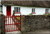 R4646 : Adare - Main Street - White & Red Cottage Dwelling by Joseph Mischyshyn