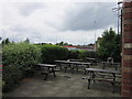 The beer garden at the Spinners Arms