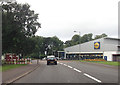 A737 approaching LIDL supermarket Dalry