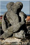 R3377 : Ennis - River Fergus Downstream Walk - Embracing Man & Woman Sculpture by Joseph Mischyshyn