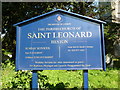 The Parish Church of St Leonard, Heston, Nameboard