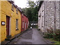 Cottages on entrance to Cardigan Castle in Green Street