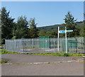 Signpost at the southern edge of Navigation Park, Abercynon