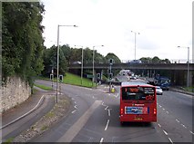 SD5228 : The A59 at Penwortham with Guild Way crossing the over bridge by Raymond Knapman