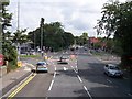 The A59 joins Fishergate Hill at Penwortham New Bridge