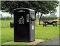 Solar-powered litter bin near Ballymena