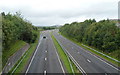 A40 heads SW away from the Abergwili Road bridge, Carmarthen