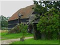 Barn with high flight of steps at Harsfold Farm