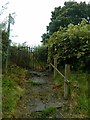 Footpath, kissing-gate, and sign