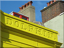 TQ3104 : Sign for The Dolphin Inn on the Drum Cavern, North Road / Foundry Street, BN1 by Mike Quinn
