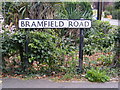 TM3876 : Bramfield Road sign by Geographer