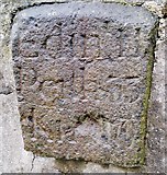 NT1380 : Milestone set into wall at Town Pier, North Queensferry by Chris Morgan