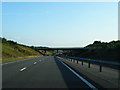 A34 southbound about to pass under the M4