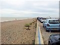 The sea wall and shingle coastline at Aldeburgh