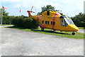 Helicopter on display outside the Helicopter Museum, Weston-super-Mare