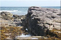 NU2231 : Rock Fault on Braidcarr beach by Mike at Seahouses