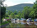 Boats moored on the canal at Llangattock