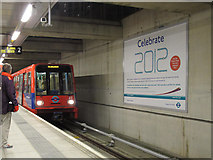 TQ3884 : DLR train arriving at Stratford International by Stephen Craven