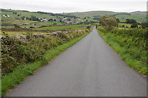 SH9448 : Country road approaching Cerrigydrudion by Philip Halling