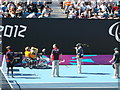 Esther Vergeer packs up her gear, Olympic Park 