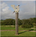 Wooden sculpture in the Loughor Foreshore park