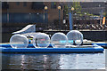 Water zorbing, Royal Victoria Dock