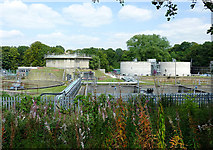 SJ8255 : Sewage works at Red Bull, Staffordshire by Roger  D Kidd