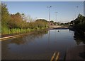 Flooded car park entrance, Stafford