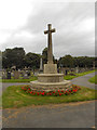 SJ7497 : Peel Green Cemetery War Memorial (Cross of Sacrifice) by David Dixon