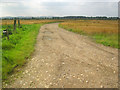 SK9558 : Farm track near Somerton Castle by Trevor Rickard