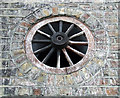 Wagon wheel in a wall