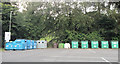 Recycle bins in Berriew Street Car Park