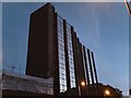 View of Balfour House reflecting the twilight sky