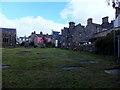 Cottages beside St Grwst Church and graveyard