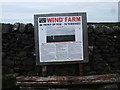 NU0635 : Protest sign against wind turbines at Middleton Burn by Tim Heaton