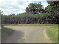 Staggered and un-named crossroads north of Egbury Castle Farm